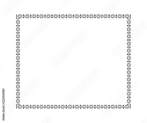 artistic creative detailed black and white floral border.eps