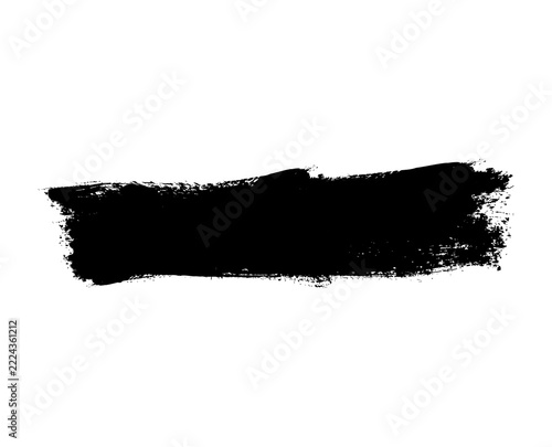 Abstract grunge Black Ink Brush Stroke with Dripping Paint Splatter Effect