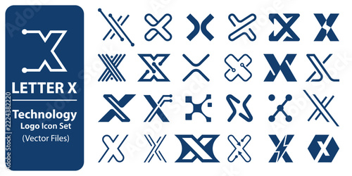 Letter X Technology Logo Icon Set – Creative Modern Vector Collection