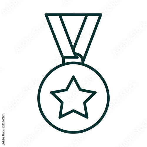 silver medal with ribbon isolated on white