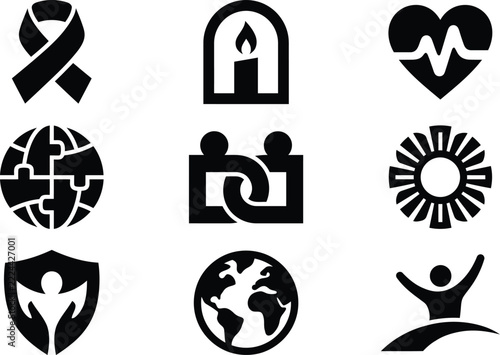 Abstract corporate logo symbols and icons set,
