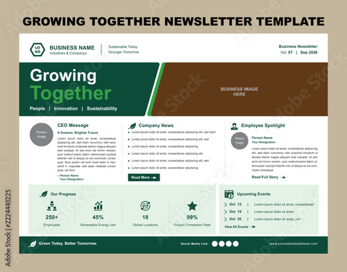 Growing Together Business Newsletter Template
