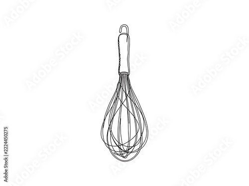 Simple Outline Whisk Icon for Baking, Cooking & Kitchen Utensils
