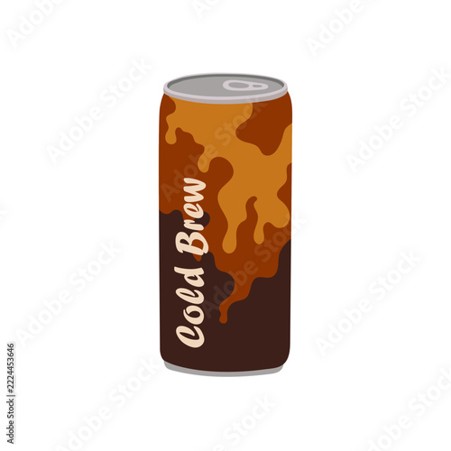 Cold brew coffee can vector illustration.