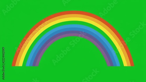 Rainbow Light Sweep Curved Arc on Chroma Green