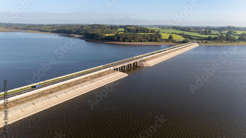 Road over Blithfield Reservoir, near Rugeley, Staffordshire, UK