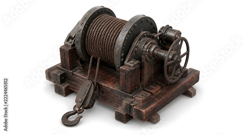 Winch System with Metal Rope Hook for Industrial Heavy Lifting Operations