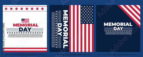 Memorial Day patriotic image background -  - vector illustration - America Honoring All Who Served