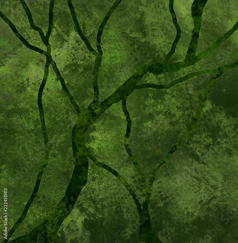 Green textured background, moss forest illustration 