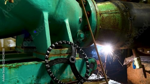 The welder is at work