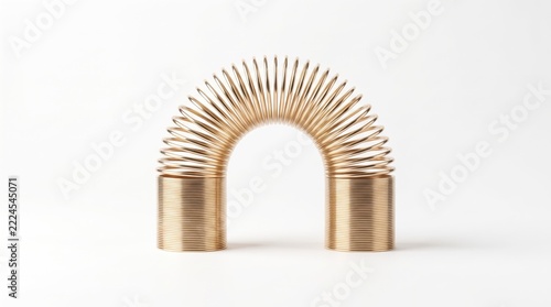 Golden metallic coil arch toy for children creative play and
