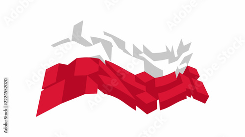 Abstract Red and White Geometric Striped Pattern Background Design