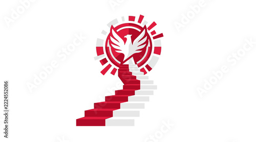 Abstract white and red flag illustration for national celebration and independence day