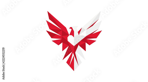 Patriotic red and white banner design for national celebration event