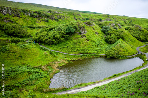 Fairy Glen landscape on the Isle of Skye in Scotland