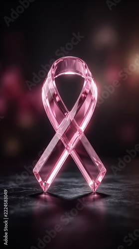 Pink crystal ribbon for breast cancer awareness