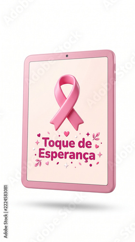 Pink ribbon touch of hope device
