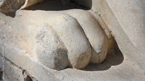 Close-up of Single Paw on Sphinx Statue, Alexandria, Egypt