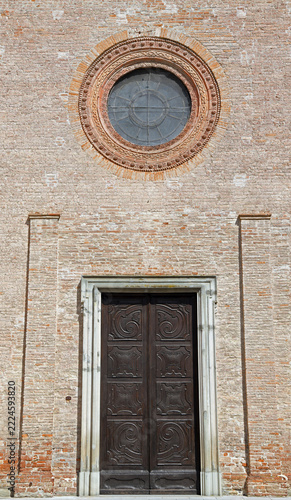 facade of the Co-Cathedral of Santa Maria Assunta (Bobbio Cathedral), located in the province of Piacenza