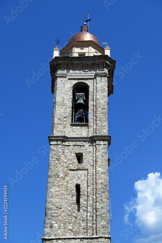 Bell tower of the Co-cathedral of Santa Maria Assunta in Bobbio, in the province of Piacenza