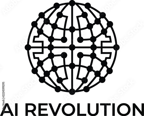 Modern minimalist ai technology network globe illustration for futuristic branding and digital marketing
