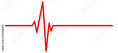Red heartbeat line vector icon isolated on white background medical ECG pulse line concept