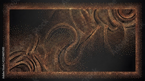 Copper Gold Abstract Frame Abstract Stippled Border Frame Vector Background with Fading Pointillism Overlay Texture for Graphic Design Covers Media