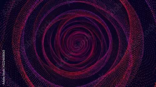 Violet Crimson Tunnel Flow Vector Background with Layered Stippled Particles for Web Design Covers Media