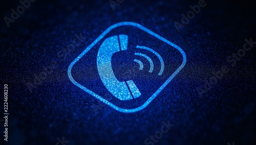 A close-up shot of a phone on a blue background, useful for technology, marketing, and communication concepts