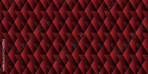 Vibrant red gradient diamond geometric pattern backdrop with dynamic shadow vector illusion.