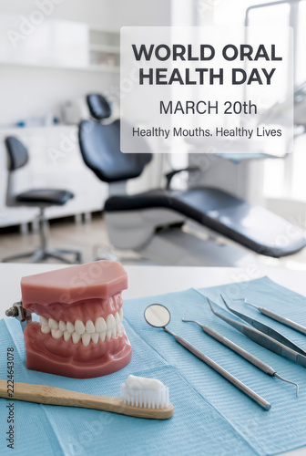 Celebrating world oral health day with dental tools