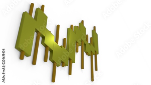 Shiny gold financial candlestick trading chart representing luxury wealth, commodities, and high value investment