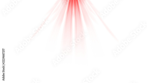 Red light rays emanating from a central point abstract glowing effect for design backgrounds and overlays isolated on white background