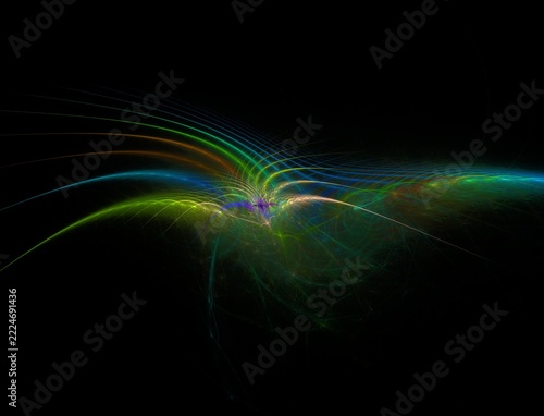 Abstract Vibrant Fractal Flame Artwork