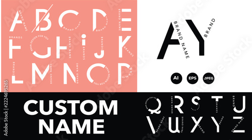 Modern Alphabet Letters A to Z Vector Logo Designs for Branding and Corporate Identity, Featuring Creative Typography