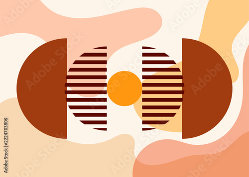 Boho Sun and Phases moon Abstract Home Decor