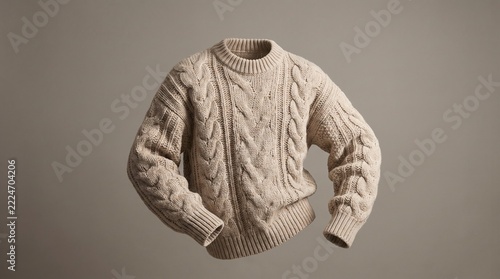 Oatmeal Chunky Cable Knit Oversized Sweater