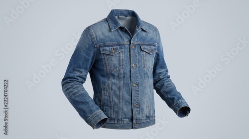 Medium Indigo Blue Faded Denim Jacket