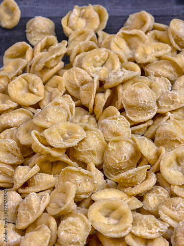 Obraz na plátně Closeup of traditional freshly handmade orecchiette pasta