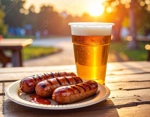 ビールとウインナー