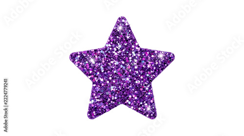 Purple Glitter Star Shimmer Isolated On Transparent Background