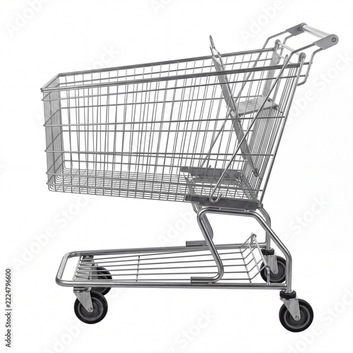 Empty Metal Shopping Cart for Black Friday Event 2.
