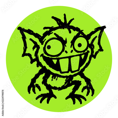 Green Cartoon Monster Creature Illustration
