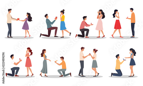 Propose couples character vector graphic collection