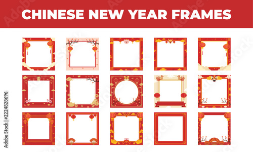 Chinese new year frames vector graphic collections