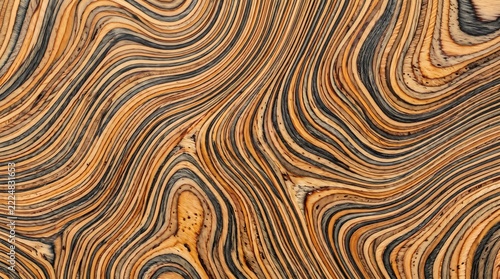 Wooden texture pattern showing brown lines and natural rings in an organic flowing composition