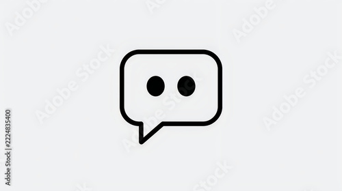 Black and white speech bubble icon for digital communication and