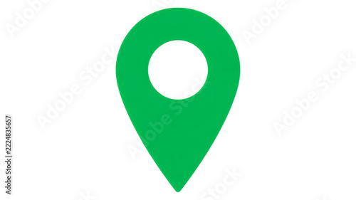 Green location pin icon isolated on transparent background for