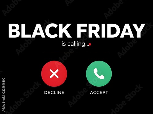 Black friday is calling creative graphic design with phone call interface