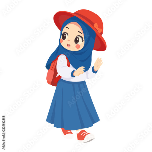 Hijab Girl Greeting A Visually Impaired Boy